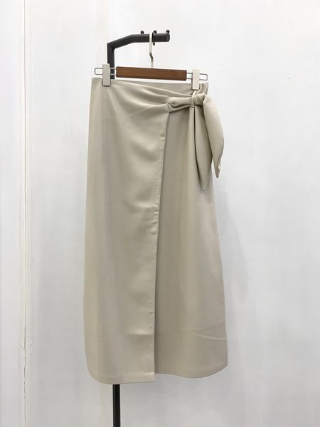 

2021 new moda faux pu couro feminino midi saia rendas-up envoltrio senhoras saias longas roupas femininas casuais rjma, Black
