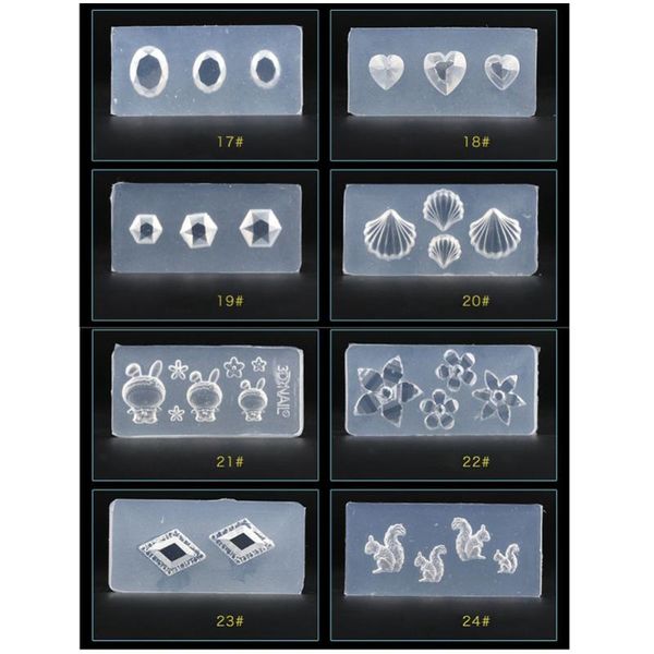 

nail art templates diy silicone mold 3d stereo carving tool, White