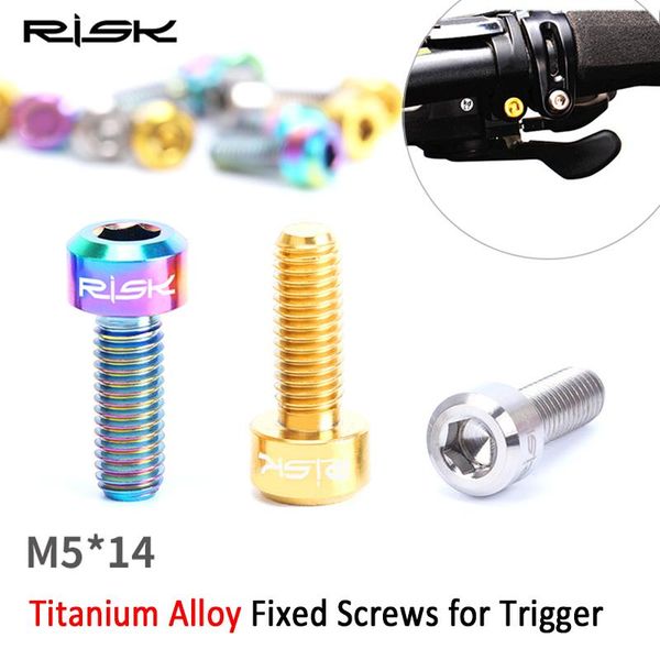 

bike brakes risk 2pcs m5*14mm titanium alloy brake lever fixing bolts for mtb derailleur screw bicycle fixed handle trigger bolt