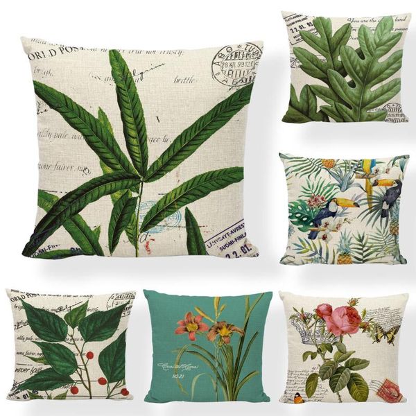 

simple europeos flower alphabet cushion cover 45x45cm almofada peony home sofa dorm gift decor linen printed throw pillow cases