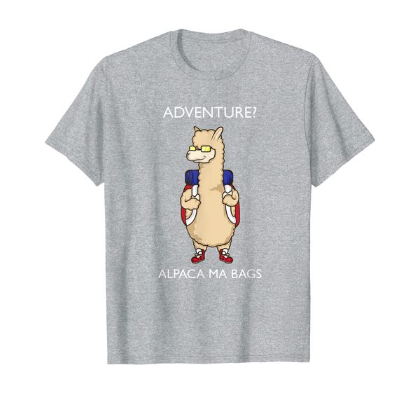 

alpaca my bags shirt funny adventure comic llama pun, White;black