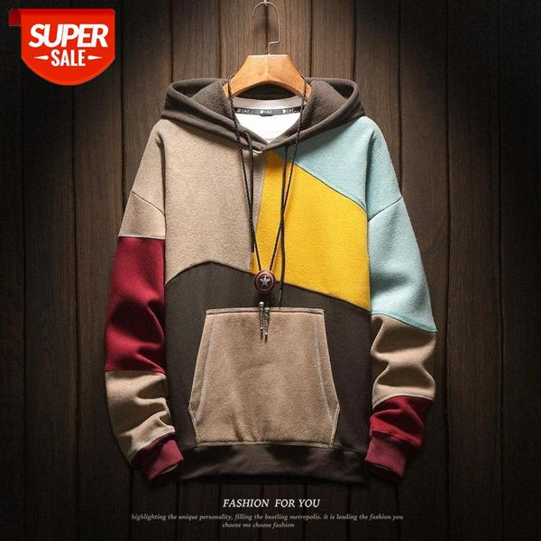 

brand men hoodies sweatshirts men patchwork print long sleeve hoodie hip hop streetwear clothing plus size #oz7e, Black