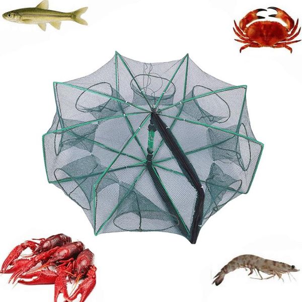 

fishing accessories 6/8 holes folding crayfish catcher cage casting/fish network portable crab/crayfish/shrimp/smelt/eels traps