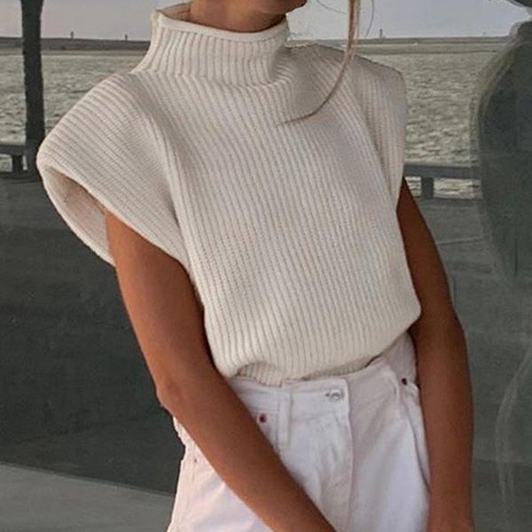 

women's sweaters jchb turtleneck sleeveless vest sweater women knitted pullover spring jumper casual fashion solid streetwear waistcoa, White;black