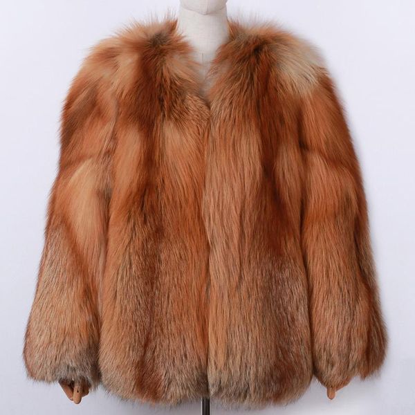 

women's fur & faux yoloagain full pelt winter warm thick women real jacket, Black