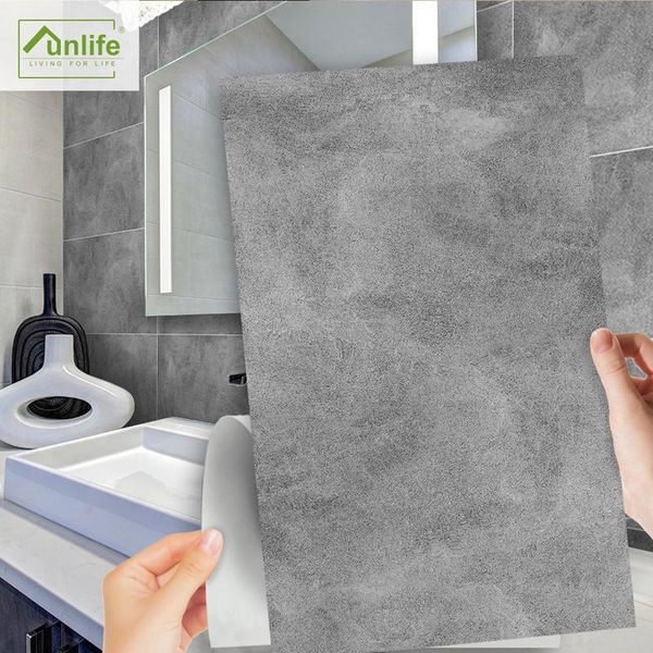 

wall stickers ak40 funlife 3pcs imitation cement waterproof pvc adhesive floor tile for bathroom home decor 30x60cm