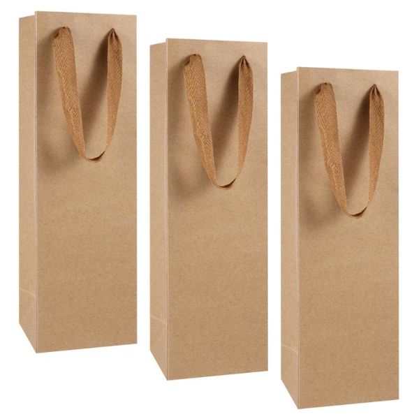 

gift wrap vosarea 12pcs kraft paper red hand bag drinks packing storage