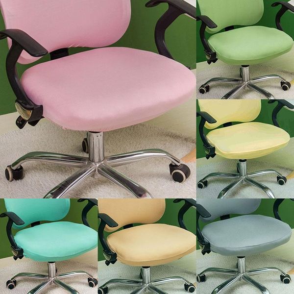 

1pc office computer chair covers elastic stretch computer arm chair covers anti-dust universal solid seat cover cushion