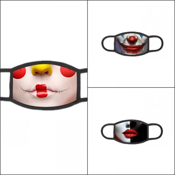 

funny clowns mask printing mascarillas cotton fashion pop mouth cloth mask magic reusable face mask carnival anti-dust filter 84 v2
