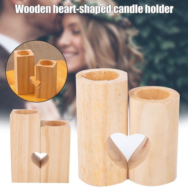 

candle holders wooden heart-shaped holder creative tealight candlestick for home bedroom living room decoration