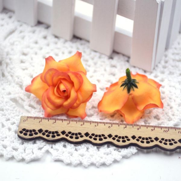 

10pcs/lot 4.5cm silk rose flower head artificial flower wedding party home decor diy wreath scrapbook gift box craft fak qylfkw