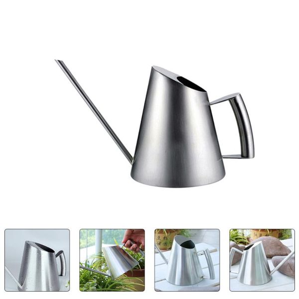 

watering equipments 1 pc stainless steel long spout pot bonsai succulent garden can (silver)