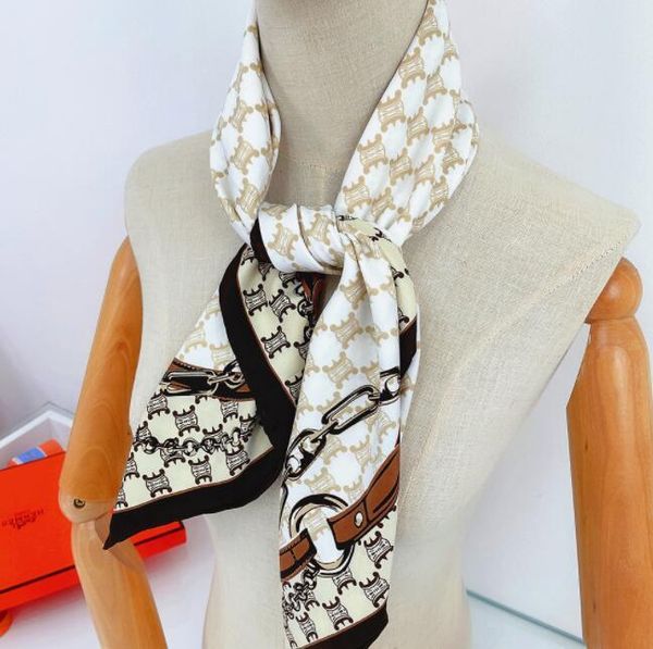 

scarves 90cm manual hand rolled twill silk scarf women belts chains square wraps echarpes curled foulards female bandana hijabs, Blue;gray