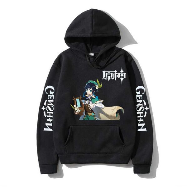 2021 Jogo quente Genshin Impact Hoodies para homens adultos Anime Genshin Impact Hoodies Impresso Pulôveres para Homens Mais Novo Jogo Roupas Y0901