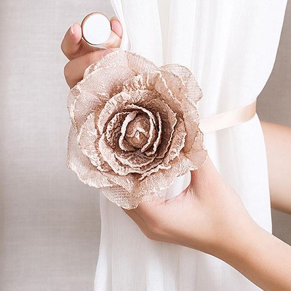 

other home decor european style flower curtain strap tie rope magnet buckle clip