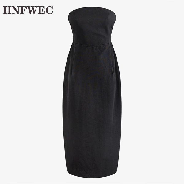 

women black vent stitcj brief temperament strapless dress new sleeveless loose fit fashion tide spring summer 2021 u247, Black;gray