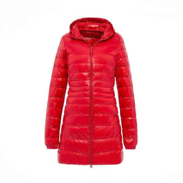 

lightweight down et women's mid long hooded ps size winter, Black