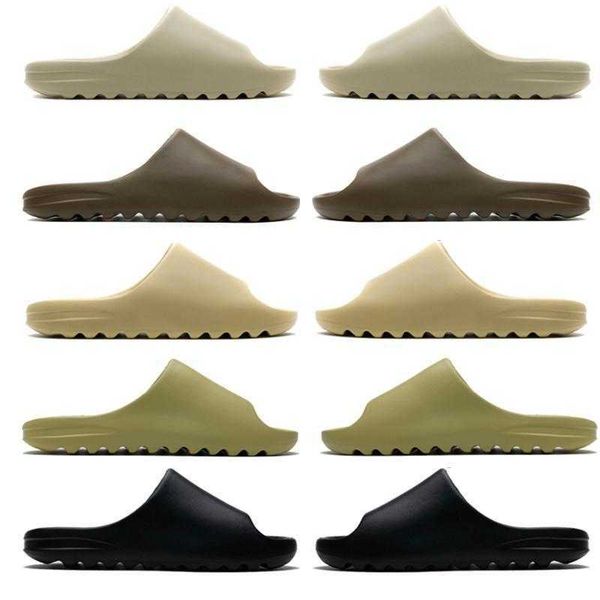 

2021 slides graffiti bone resin desert sand rubber slippers summer brown flat men women beach foam runner des chaussures trainers zlh, Black