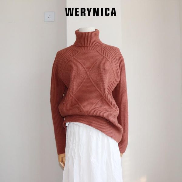 

women's sweaters werynica sweater women turtleneck korean style winter clothes oversized harajuku ropa invierno woman pullover, White;black