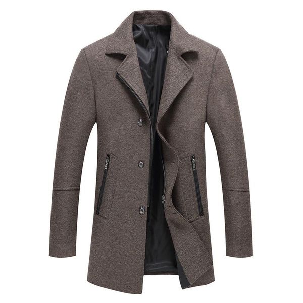 

men's jackets winter cloth coat wool middle-aged male trench, Black;brown