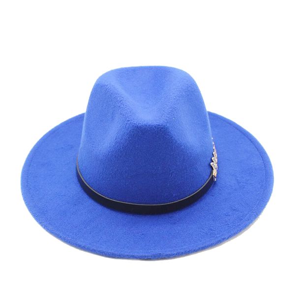 

2020 new fashion men fedoras women's fashion jazz hat summer spring black woolen blend cap outdoor casual hat1, Blue;gray