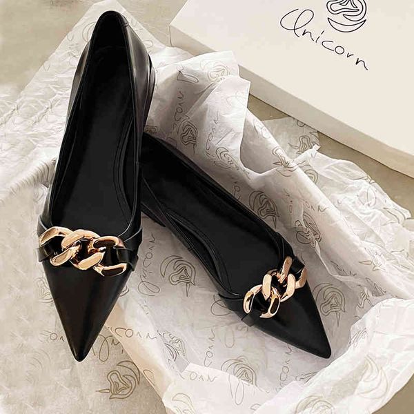 

dress shoes qutaa sapatos femininos de salto baixo, pontudo em couro legÃ­timo, decoraÃ§Ã£o para mulheres, tamanho 34-40, primavera e outono, w, Black