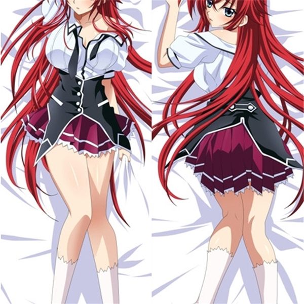 Caso de travesseiro japonês anime escola secundária dxd rias gremory abraçando corpo dekimakura travesseiro capa caixa decorativa fronhas y200104