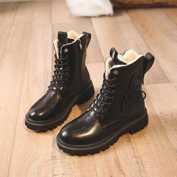 

boots 2021 winter women warm fur platform gothic shoes soft leather snow fashion black brown ankle
