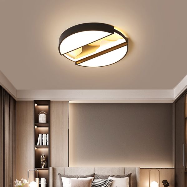 

2021 new modern and simple round led to the fourth room study creative kitchen black remote light ceiling 0imu