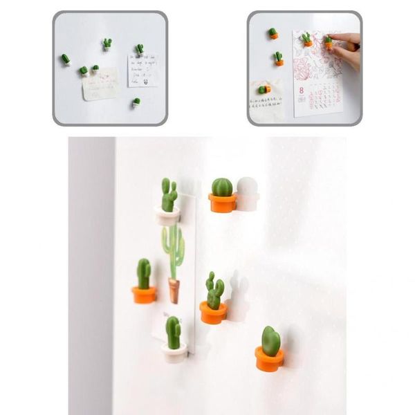 

fridge magnets convenient 6pcs lovely creative mini cactus shaped refrigerator magnet 2 colors eye-catching for home