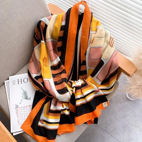 

scarves wholesale brand designer cotton scarf foulard bandana long lrage shawls wrpas winter warm pashmina 2021, Blue;gray