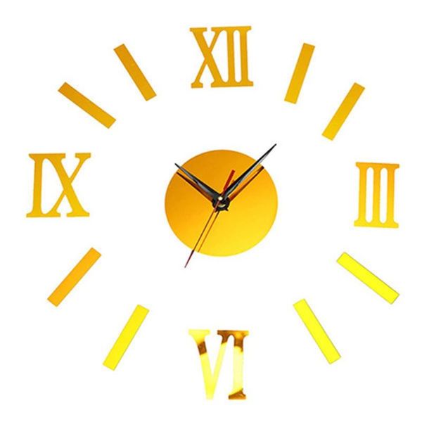 

wall clocks 2021 clock watch horloge 3d diy acrylic mirror stickers home decoration living room bedroom hanging