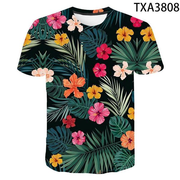 

men's t-shirts 2021 3d print flower t shirt men women children streetwear tshirt summer short sleeve tee boy girl kids cool clothes, White;black