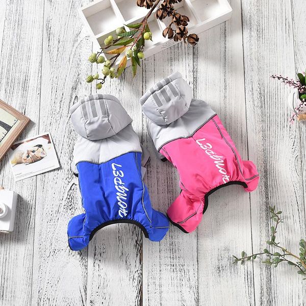 

dog apparel clothes for autumn and winter est pink blue colors s-xxl sizes four feet windproof padded cotton pet clothing jackets