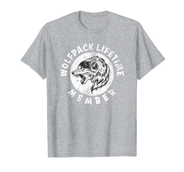 

wolfpack lifetime member gift for wolf wolves lovers t-shirt, White;black