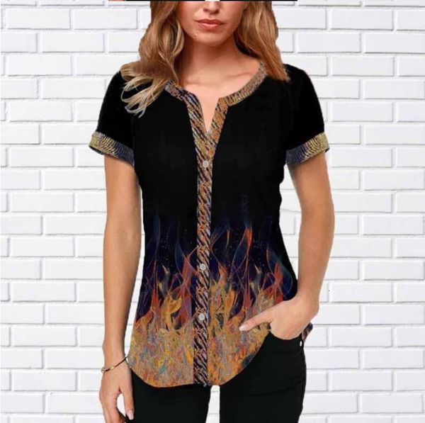 

shirt blouse fashion 2021 large size v neck women casual v neck shirt ladies loose floral print tunic tee shirt, White