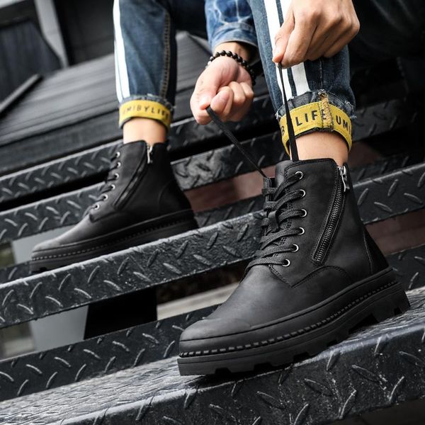 

boots flat sneaker zapatos sport para informales de male sports causal white mens fashion footwear outdoor shoes man, Black