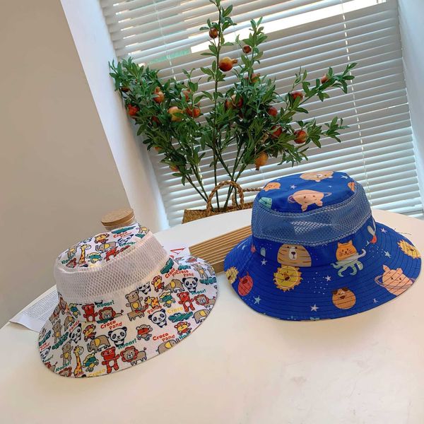 

children hat summer sun basin baby men and women thin mesh fisherman, Yellow