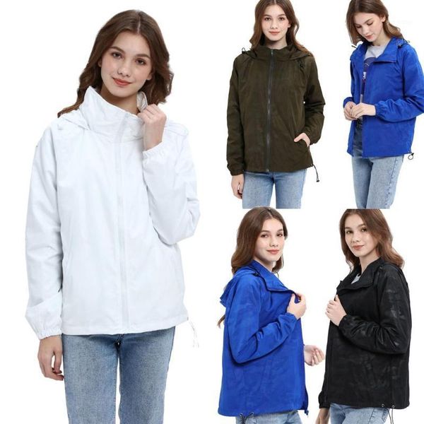 

women's jackets women casual turn-down collar long sleeve zipper print spring loose jacket outerwear1, Black;brown