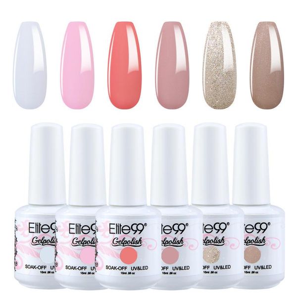 

nail art kits elite99 6pcs 15ml gel polish set for manicure lacquer semi permanent soak off hybrid varnishes uv