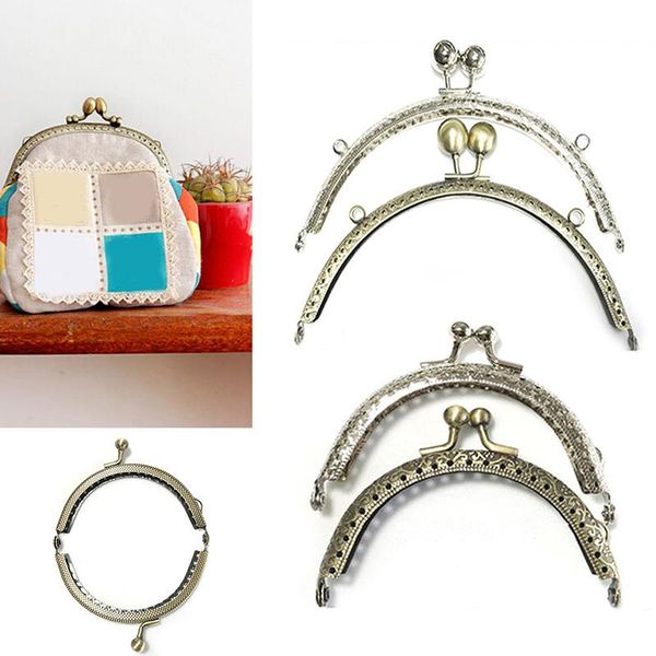 

bag parts & accessories arc-shaped handle diy kiss clasp exquisite purse frame ring 8.5cm 15.5cm 1pc fashion metal accessory, Black