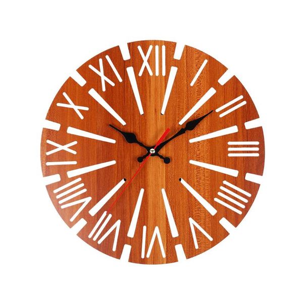 

wall clocks creative clock 3d round pattern hollow wooden hanging decorative multi-functional numeral quartz creation decoration