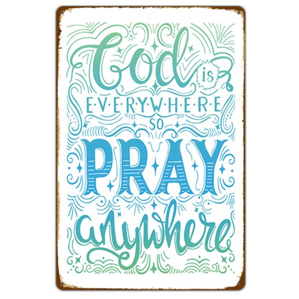 

church pray every day poster retro metal tin signs plate 20x30cm vintage poster for home decoration believer bedroom wall decora