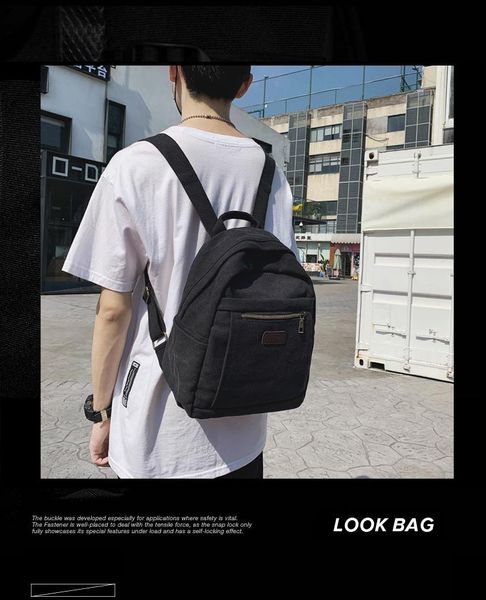 

backpack pb2549 canvas men's simple casual korean version of all-match small