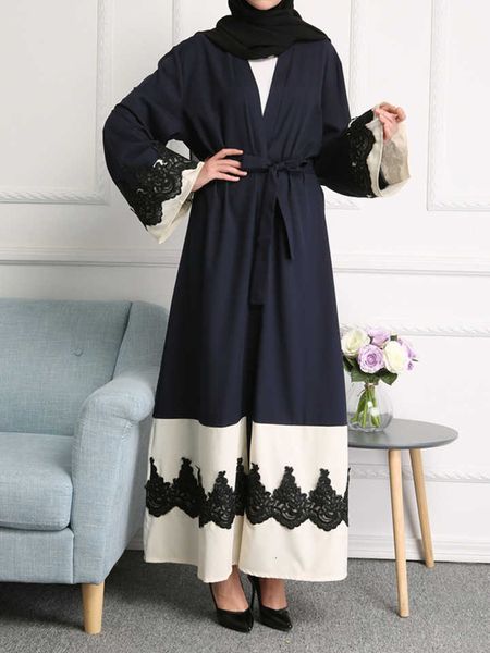 

sleeved dress loriya lace contrast stitching drs gown womens lr35, Black;gray