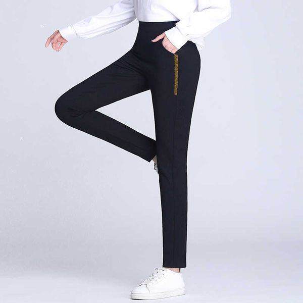 

new spring summer ladies korean ol black harem pants breathable side striped casual pencil pants simple suit trousers for women cx200804, Black;white