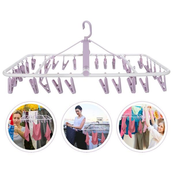 

hangers & racks sock drying rack with 32 clips wind-proof home clothes laundry hanger