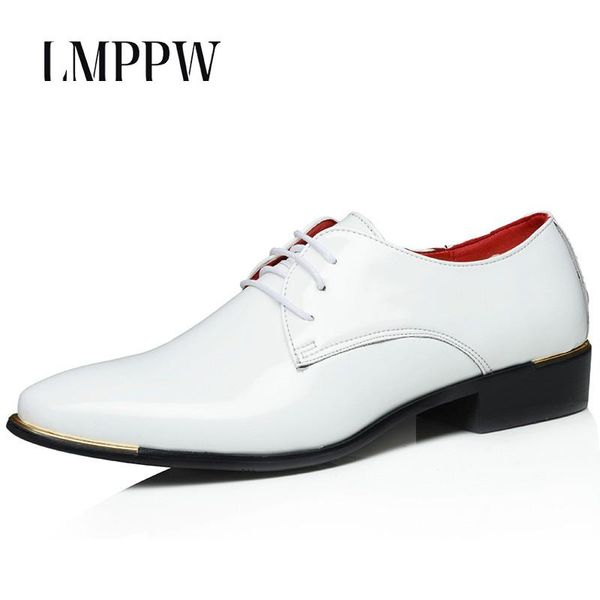 

dress shoes men flats men's italian soft patent leather formal fashion oxfords wedding white 2a, Black
