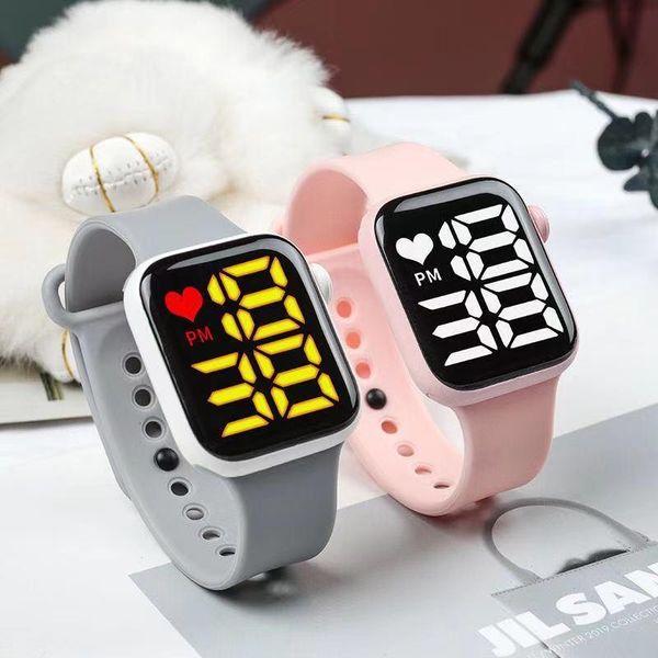 

wristwatches women men's digital watch sports electronic led female clock silicone lover watches fitness wristwatch waterproof ladies, Slivery;brown