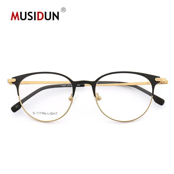 

fashion sunglasses frames 1960's japan handmade vintage steel eyeglass clear lens retro glasses eyewear full rim rx able 7056, Black